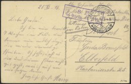 DT. FP IM BALTIKUM 1914/18 K.D. FELDPOSTEXPED. DER 8. KAVALL.-DIV. * A, 27.11.16, Auf Farbiger Ansichtskarte (Russischer - Latvia