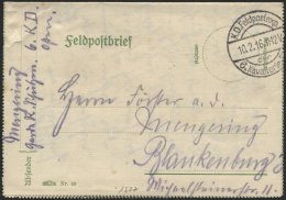 LETTLAND 1527 BRIEF, K.D. FELDPOSTEXP. DER 6. KAVALLERIE-DIV., 10.2.16, Auf Feldpostbrief Nach Blankenburg/Harz Mit Feld - Letonia