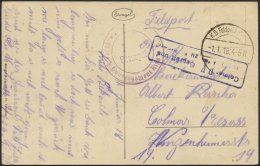 LETTLAND Feldpoststation Nr. 383, 1.1.18, Mit Aptiertem Stempel K.D. FELDPOST ** Auf Ansichtskarte (Riga-Schwarzhäu - Lettonie