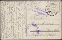 LETTLAND Feldpoststation Nr. 383, 20.3.18, Mit Aptiertem Stempel K.D. FELDPOST ** Auf Farbiger Kitschkarte (Ulanengr&uum - Latvia