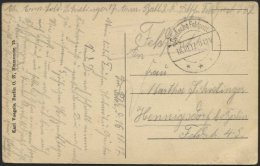 DT. FP IM BALTIKUM 1914/18 Feldpoststation Nr. 282, 18.10.17, Mit Tarnstempel DEUTSCHE FELDPOST *** Auf Ansichtskarte (R - Lettonie