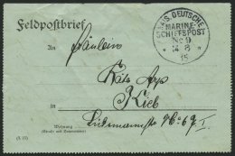 MSP VON 1914 - 1918 9 (SMS DEUTSCHLAND), 14.8.1915, Dekorativer Feldpostkartenbrief, Pracht - Marítimo