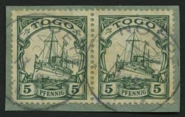 TOGO 21 Paar BrfStk, 1909, 5 Pf. Grün Im Waagerechten Paar, Mit Wz., Stempel NOEPE, Prachtbriefstück - Togo