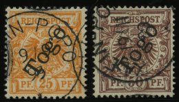 TOGO 5a,6 O, 1898/9, 25 Pf. Gelblichorange Und 50 Pf. Lebhaftrötlichbraun, Stempel KLEIN-POPO, 2 Prachtwerte, Signi - Togo