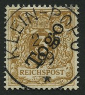 TOGO 1e O, 1897, 3 Pf. Hellocker, Kleine Helle Stelle Sonst Pracht, Gepr. Jäschke-L., Mi. 160.- - Togo