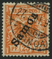 SAMOA 5b O, 1900, 25 Pf. Dunkelorange, Pracht, Signiert Gebrüder Senf, Mi. 120.- - Samoa