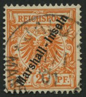 MARSHALL-INSELN 11b O, 1899, 25 Pf. Dunkelorange, Pracht, Gepr. Jäschke-L., Mi. 70.- - Marshall-Inseln