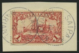 MARIANEN 16 BrfStk, 1901, 1 M. Rot, Prachtbriefstück, Gepr. Bothe, Mi. (85.-) - Mariana Islands