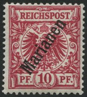 MARIANEN 3IIb *, 1900, 10 Pf. Lilarot Steiler Aufdruck, Falzreste, Pracht, Gepr. Jäschke-L., Mi. 200.- - Mariana Islands