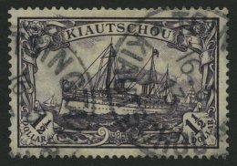 KIAUTSCHOU 36IAa O, 1905, 11/2 S. Schwarzviolett, Mit Wz., Friedensdruck, üblich Gezähnt Pracht, Gepr. Bothe, - Kiautchou