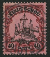 KIAUTSCHOU 33 O, 1905, 40 C. Dunkelrötlichkarmin/schwarz Auf Mattrosarot, Mit Wz., Pracht, Gepr. Dr. Lantelme, Mi. - Kiautchou