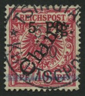 KIAUTSCHOU 1II O, 1900, 5 Pfg. Auf 10 Pf. Steiler Aufdruck, Type 2, Pracht, Gepr. Steuer, Mi. 65.- - Kiauchau