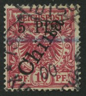 KIAUTSCHOU 1II O, 1900, 5 Pfg. Auf 10 Pf. Steiler Aufdruck, Seltene Type 4, Pracht, R!, Fotoattest Jäschke-L. - Kiautchou