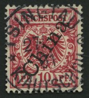 KIAUTSCHOU M 3IIb O, 1901, 10 Pf. Lilarot Steiler Aufdruck, Zentrischer Stempel TSINGTAU KIAUTSCHOU *a, Kabinett, Gepr. - Kiauchau