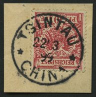 KIAUTSCHOU V 47d BrfStk, 1899, 10 Pf. Lebhaftlilarot, Stempel TSINTAU CHINA **, Prachtbriefstück, Gepr. Jäschk - Kiautschou
