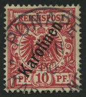 KAROLINEN 3IIc O, 1900, 10 Pf. Dunkelrosa Steiler Aufdruck, Pracht, Fotobefund Jäschke-L., Mi. 280.- - Karolinen
