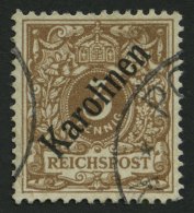 KAROLINEN 1I O, 1899, 3 Pf. Diagonaler Aufdruck, Ein Paar Kürzere Zähne Sonst Pracht, Fotobefund Brekenfeld, M - Karolinen