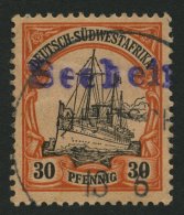 DSWA 16 O, SEEHEIM, Violetter Wd-Stempel Auf 30 Pf., Kleine Bugspur Sonst Pracht - Deutsch-Südwestafrika