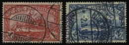 DSWA 29/30A O, 1912, 1 M. Karminrot Und 2 M. Blau, Mit Wz., Gezähnt A, Normale Zähnung, 2 Prachtwerte, Mi. 190 - África Del Sudoeste Alemana