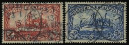 DSWA 20/1 O, 1901, 1 M. Rot Und 2 M. Schwärzlichblau, Ohne Wz., 2 Prachtwerte, Mi. 83.- - German South West Africa