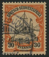 DSWA 16I O, 1901, 30 Pf., Ohne Wz., Mit Abart Striche Vor 3 In Der Linken 30, Feinst, Gepr. Jäschke-L., Mi. 180.- - Deutsch-Südwestafrika