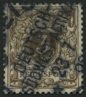 DSWA M 45b O, 1898, 3 Pf. Mittelbraun, Stempel SEEIS, Dünne Stelle - África Del Sudoeste Alemana