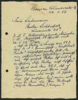 DEUTSCH-OSTAFRIKA 1938, Eigenhändiger Brief Von Paul Lettow Aus Bremen, Betr. Vortrag Kraft Durch Freude, Unterzeic - Deutsch-Ostafrika