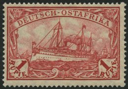 DEUTSCH-OSTAFRIKA 38IIB *, 1915, 1 R. Dunkelrot, Mit Wz., Kriegsdruck, Gezähnt B, Falzrest, Pracht, Mi. 60.- - Afrique Orientale