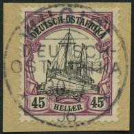 DEUTSCH-OSTAFRIKA 28a BrfStk, 1905, 45 H. Mittelbraunviolett/schwarz, Zentrischer Stempel WUGIRI, Prachtrbiefstück - África Oriental Alemana