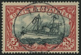 DEUTSCH-OSTAFRIKA 21b O, 1901, 3 R. Dunkelrot/grünschwarz, Ohne Wz., Stempel TABORA (ohne Jahreszahl), Pracht - Deutsch-Ostafrika