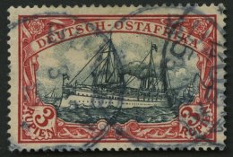 DEUTSCH-OSTAFRIKA 21b O, 1901, 3 R. Dunkelrot/grünschwarz, Ohne Wz., Stempel BUKOBA, Große Jahreszahl 15, Pra - África Oriental Alemana