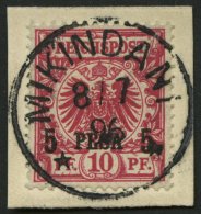 DEUTSCH-OSTAFRIKA 3b BrfStk, 1895, 5 P. Auf 10 Pf. Mittelrot, Idealer Stempel MIKINDANI, Kabinettbriefstück - África Oriental Alemana