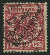 DEUTSCH-NEUGUINEA 3a O, 1897, 10 Pf. Lebhaftlilarot Mit Seepoststempel NEU-GUINEA - ZWEIGLINIE SINGAPORE A Und K1 HONGKO - Deutsch-Neuguinea