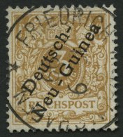 DEUTSCH-NEUGUINEA 1e O, 1897, 3 Pf. Hellocker, Oben Winziger Einriss Sonst Pracht, R!, Fotobefund Jäschke-L., Mi. 5 - Nueva Guinea Alemana
