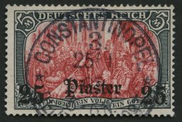 DP TÜRKEI 35a O, 1905, 25 Pia. Auf 5 M., Ohne Wz., Zentrischer CONSTANTINOPEL 3, Pracht, Mi. 700.- - Turquie (bureaux)