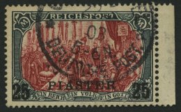 DP TÜRKEI 23I/II O, 1900, 25 PIA. Auf 5 M., Type II, Rechtes Randstück, Pracht, Mi. (550.-) - Deutsche Post In Der Türkei