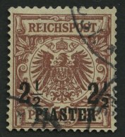 DP TÜRKEI 10dVI O, 1889, 21/2 PIA. Auf 50 Pf. Lebhaftrötlichbraun Mit Seltenem Plattenfehler Gebrochene Platte - Deutsche Post In Der Türkei