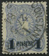 DP TÜRKEI 3b O, 1884, 1 PIA. Auf 20 Pf. Violettultramarin, Aufdruck Blauschwarz, Feinst, Gepr. Drahn, Mi. 90.- - Deutsche Post In Der Türkei
