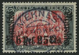 DP IN MAROKKO 58IAa O, 1911, 6 P. 25 C. Auf 5 M., Friedensdruck, Stempel MEKNES, Pracht, Gepr. Pauligk, Mi. (420.-) - Maroc (bureaux)