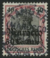 DP IN MAROKKO 40 O, 1908, 50 C. Auf 40 Pf., Mit Wz., Zentrisch Gestempelt, Pracht, Mi. 180.- - Morocco (offices)