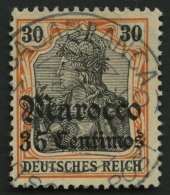 DP IN MAROKKO 39 O, 1908, 35 C. Auf 30 Pf., Mit Wz., Stempel CASABLANCA (KK), Pracht - Marruecos (oficinas)