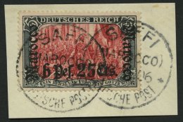 DP IN MAROKKO 33 BrfStk, 1905, 6 P. 25 C. Auf 5 M., Ohne Wz., Stempel SAFFI, Prachtbriefstück, Mi. (260.-) - Deutsche Post In Marokko