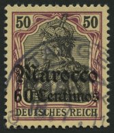 DP IN MAROKKO 27 O, 1905, 50 C. Auf 40 Pf., Ohne Wz., Stempel TANGER (KK)!, Pracht - Deutsche Post In Marokko