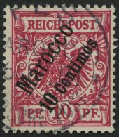 DP IN MAROKKO 3d O, 1899, 10 C. Auf 10 Pf. Lilarot, Pracht, Gepr. Jäschke-L., Mi. 100.- - Deutsche Post In Marokko