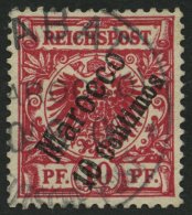 DP IN MAROKKO 3b O, 1899, 10 C. Auf 10 Pf. Dunkelrosa, Pracht, Gepr. Jäschke-L., Mi. 200.- - Maroc (bureaux)