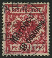 DP IN MAROKKO 3b O, 1899, 10 C. Auf 10 Pf. Dunkelrosa, Pracht, Gepr. Jäschke-L., Mi. 200.- - Morocco (offices)