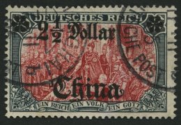 DP CHINA 37A O, 1905, 21/2 D. Auf 5 M., Ohne Wz., Pracht, Gepr. Bothe, Mi. 380.- - Deutsche Post In China