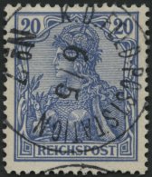 DP CHINA P Vd O, Petschili: 1900, 20 Pf. Reichspost, Stempel K.D. FELD-POSTSTATION No. 7, Unten Ein Fehlender Zahn Sonst - Deutsche Post In China