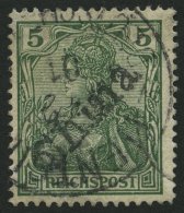 DP CHINA 9 O, 1900, 5 Pf. Handstempelaufdruck, Stempel TIENTSIN 6.2.01, Kleine Mängel, Fotobefund Jäschke-L., - Deutsche Post In China