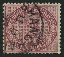 DP CHINA V 37eV O, 1891, 2 M. Dunkelrotkarmin Mit Abart Große Unterbrechung In Der Guilloche Unten Links, Stempel - Deutsche Post In China